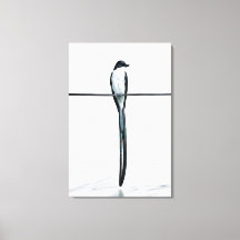 Minimalistisk Fågel på Tråd Fotografi