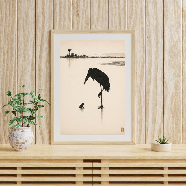 Minimalistisk fågelillustration | Kråksilhuettkons Poster (Skapare uppladdad)