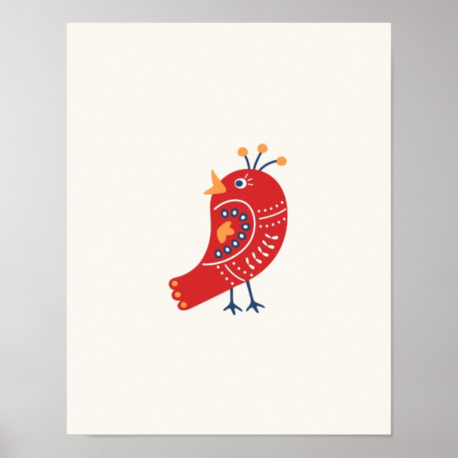 Minimalistisk fågelPoster i Nursery-utskrift Poster (Framsidan)
