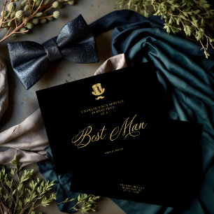 Minimalistisk Fake Golden Best Man Luxury Bröllop