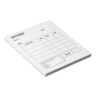 Minimalistisk faktura anteckningsblock