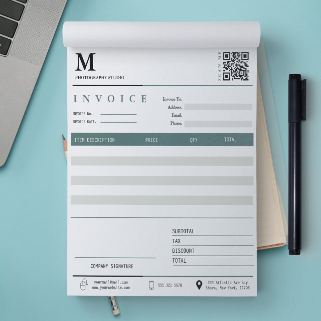 Minimalistisk fakturasäljvaruinleverans för mindre anteckningsblock (Minimalist Invoice Sales Receipt Small Business Notepad)