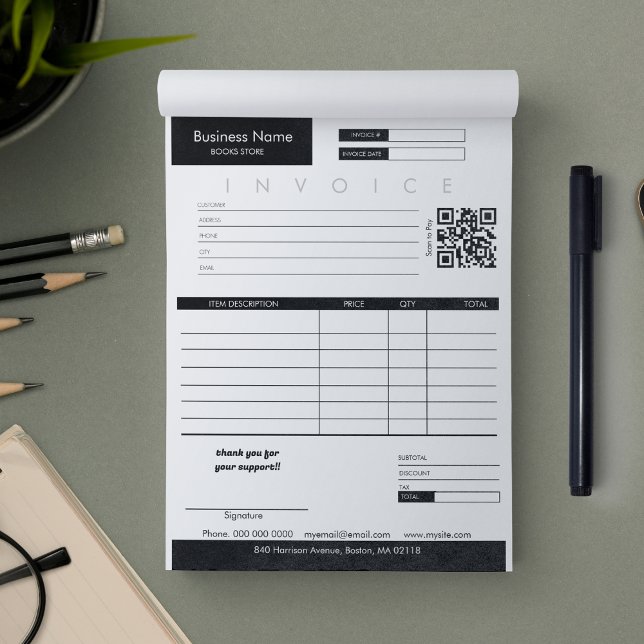 Minimalistisk fakturasäljvaruinleverans för mindre anteckningsblock (Minimalist Invoice Sales Receipt Small Business Notepad)