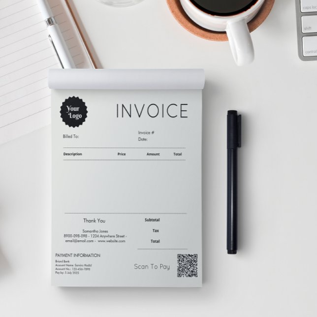 Minimalistisk fakturasäljvaruinleverans för mindre anteckningsblock (Minimalist Invoice Sales Receipt Small Business Notepad)