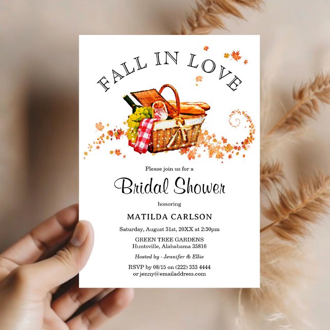 Minimalistisk Fall in Love Bröllopsdusch Inbjudningar (Skapare uppladdad)