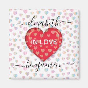 Minimalistisk Fall in Love-hjärta med hjärtspridni Magnet