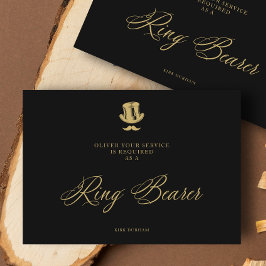 Minimalistisk falsk ringbärare i guld lyxig vigsel