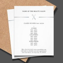 Minimalistisk falsk sax för frisörmeny i silver