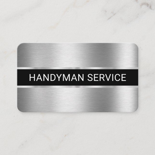 Minimalistisk falsk silverrandig lager visitkort (Framsida)