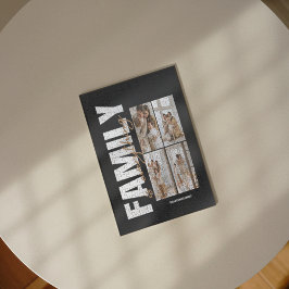 Minimalistisk familj 4 Photo Collage Jigszle Puzzl Pussel