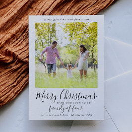 Minimalistisk familj med fyra Graviders foto Julkort