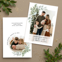 Minimalistisk familj på fem första julfoto