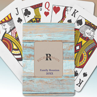 Minimalistisk familjeåterträff Vädrad patina Trä Casinokort