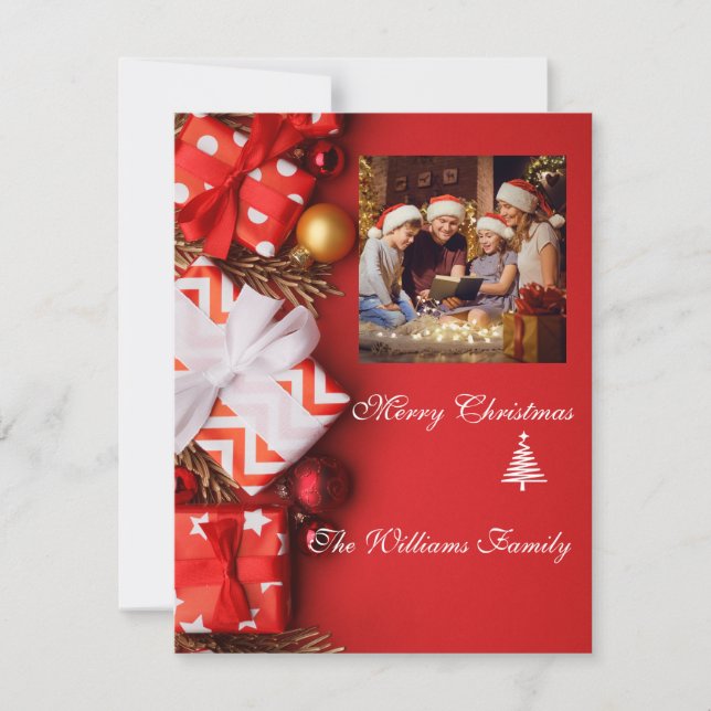 Minimalistisk familjefoto julkort (Framsida)