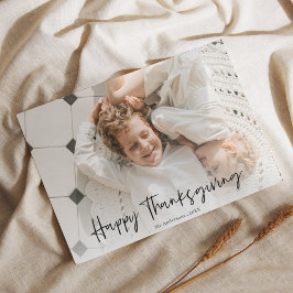 Minimalistisk familjefoto-Thanksgiving Vykort