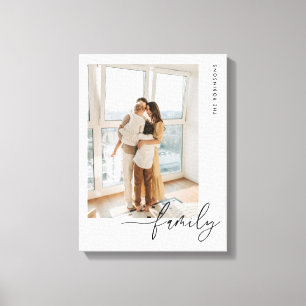 Minimalistisk familjenamnskrift anpassad foto canvastryck