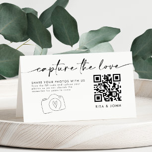 Minimalistisk fånga kärleken QR-kod vikt kort