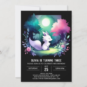 Minimalistisk Fantasy Varg Birthday Inbjudningar