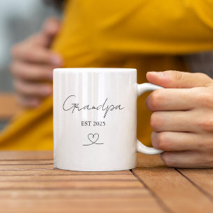 Minimalistisk Farfar EST År Anpassad Presentmugg Kaffemugg