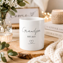Minimalistisk Farfar EST År | Anpassad Presentmugg