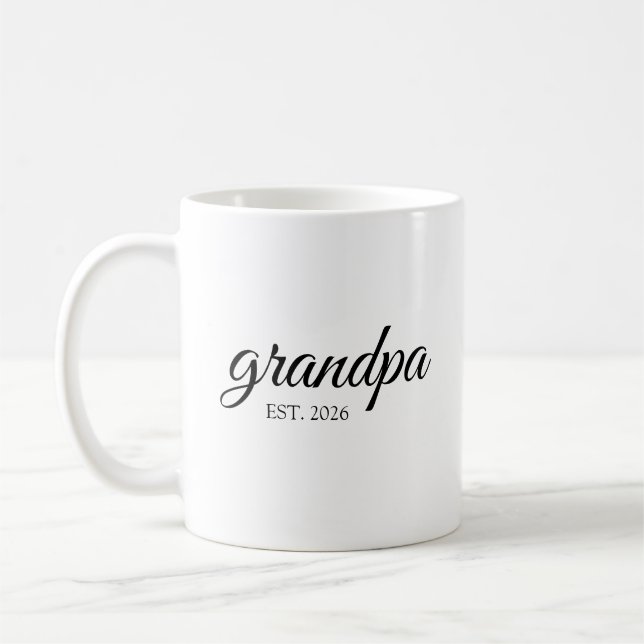 Minimalistisk farfar Etableringsdatum Kaffemugg (Vänster)