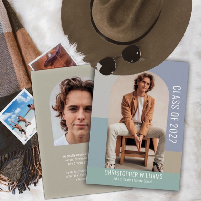 Minimalistisk Färg-blockklass år Studenten Inbjudningar (Skapare uppladdad)