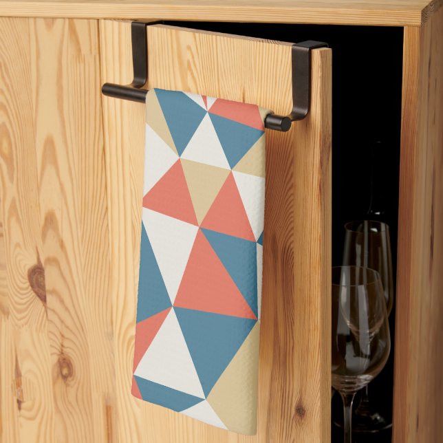 Minimalistisk färgfull geometrisk Abstrakt Mönster Kökshandduk (Thirds Fold)