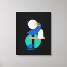 Minimalistisk färgfull geometrisk grafik på svart