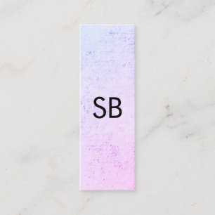 Minimalistisk färgfull grunge med Monogram Mini Visitkort