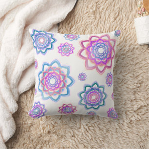 Minimalistisk färgfull Lotus Flower Rosa Pastel Gr Kudde