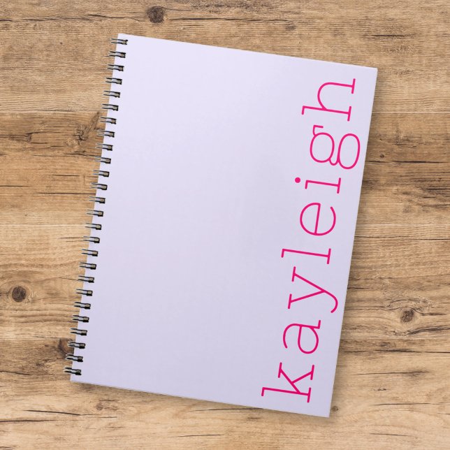 Minimalistisk Färgglad Barn Namn Lila Het Pink Anteckningsbok (Skapare uppladdad)