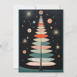 Minimalistisk Färgglad Julgran Julkort