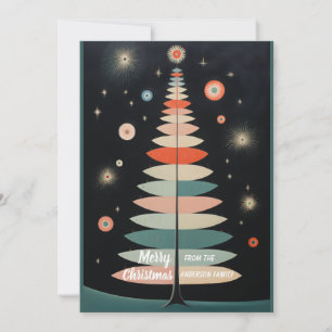 Minimalistisk Färgglad Julgran Julkort