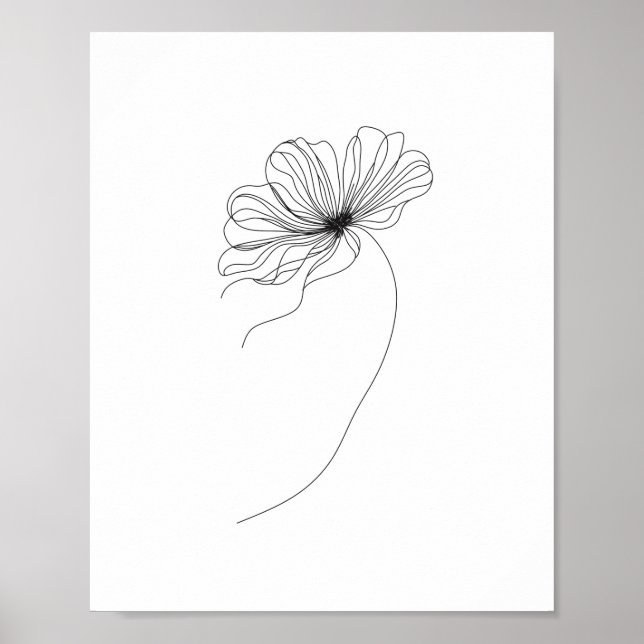 Minimalistisk färglös linje Teckning Poster (Framsidan)
