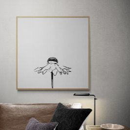 Minimalistisk färglös Teckning i svartvitt Poster
