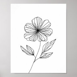 Minimalistisk färglös Teckning, svart och vitt Poster