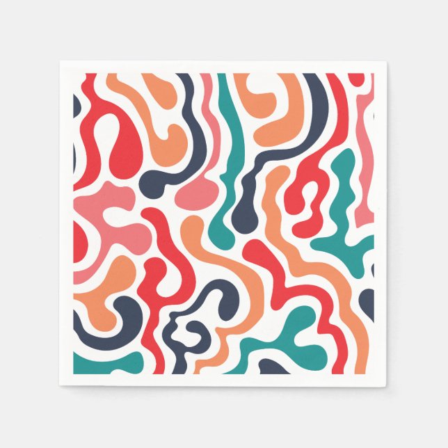 Minimalistisk färgrik abstrakt pappersservett (Framsidan)