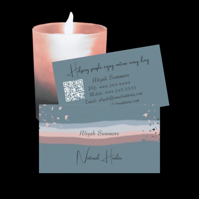 Minimalistisk Färgrik Boho QR-kod Meditativ  Visitkort (Skapare uppladdad)