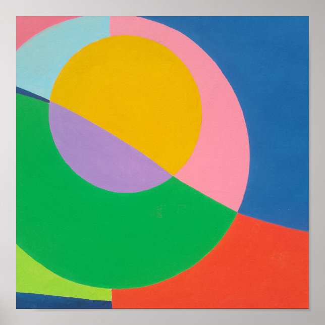 Minimalistisk Färgrik Gradientgeometri Väggkonst (Framsidan)