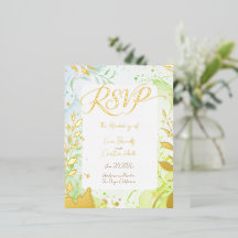 Minimalistisk färgrik vattenfärg folie RSVP