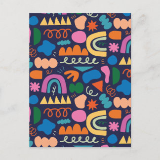 Minimalistisk färgstark abstrakt helg vykort