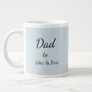 Minimalistisk Fars dag-kaffe Mugg Kids Namn Jumbo Mugg