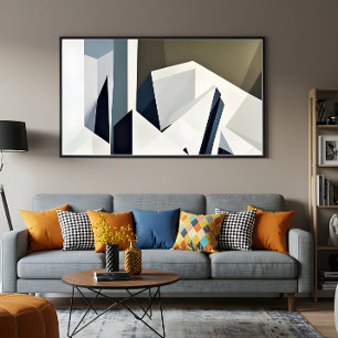 Minimalistisk fasetterad geometri poster