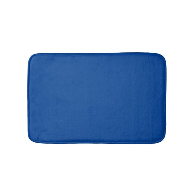 Minimalistisk, fast, blå, vanlig elegant modern badrumsmatta (Framsidan)