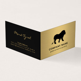 Minimalistisk Faux Guld-metallisk/Lejon ikon Visitkort
