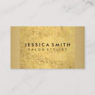 Minimalistisk Faux Metallic Guld Flakes Mönster Visitkort