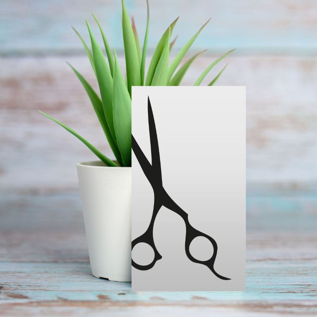 Minimalistisk Faux Silver Black Scissors Hair Salo Visitkort (Skapare uppladdad)