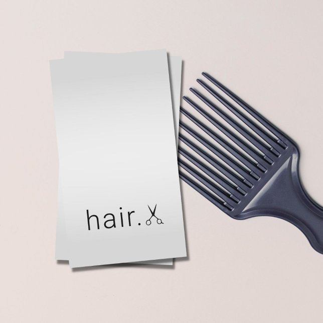 Minimalistisk Faux Silver Black Scissors Hair Styl Visitkort (Skapare uppladdad)