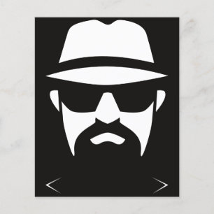 Minimalistisk Fedora Svart & Vitt: Intriglinjernas Flygblad