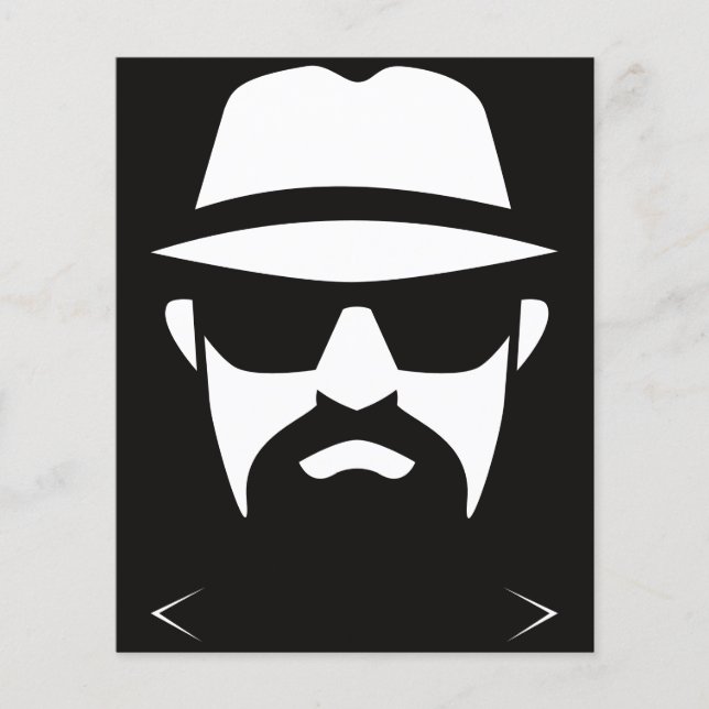 Minimalistisk Fedora Svart & Vitt: Intriglinjernas Flygblad (Framsidan)